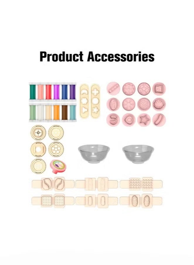 Playdough Set for Toddlers, Playdough Tools, Playdough Noodle Toy with 28 PCS Play Dough Accessories and Play Clay Sets with 12 Colors Dough for Boys and Girls Birthday Gift - Image 1