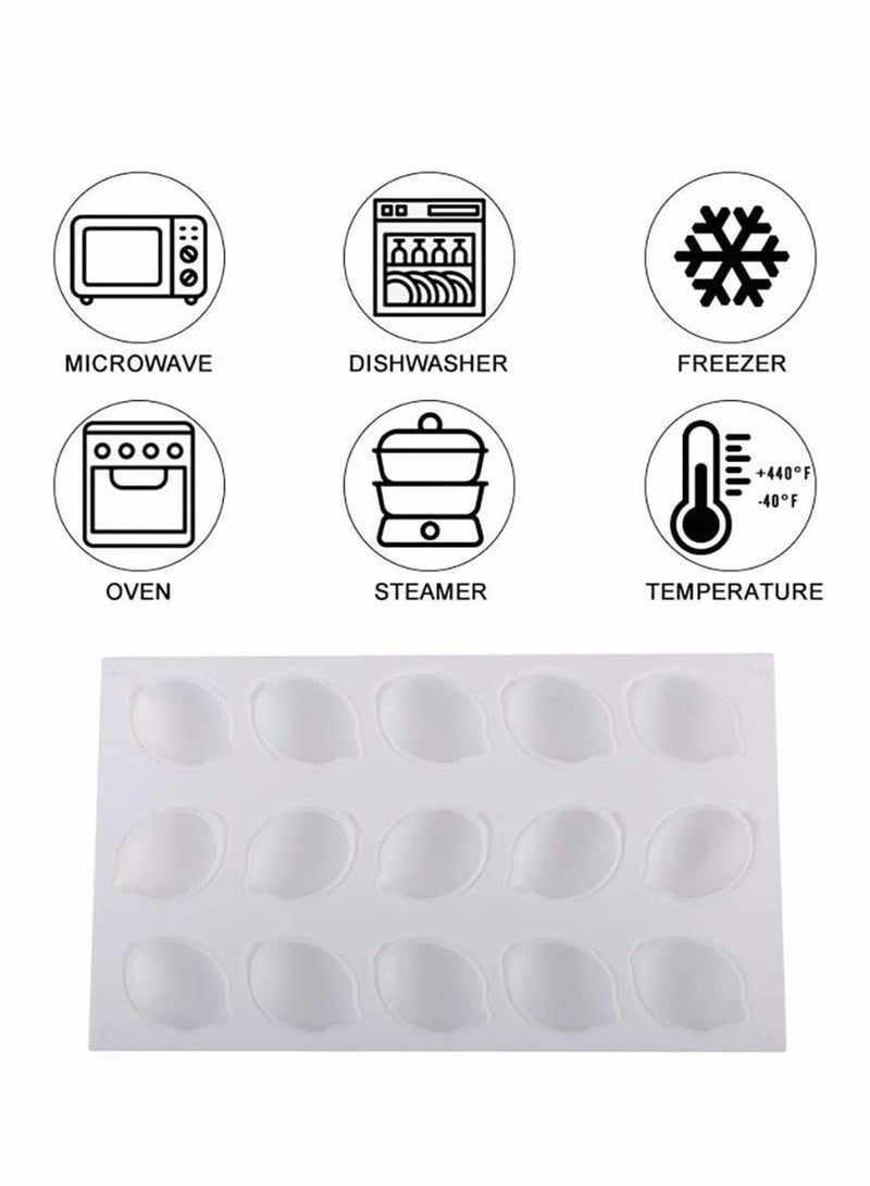 Y&D Cake Molds - 15 Cavity Lemon Shape Silicone Decorating Tools Bakeware French Dessert Mousse Mold Baking Utensils 3D Mould， Creative Mould, Ice Cube  - Image 5
