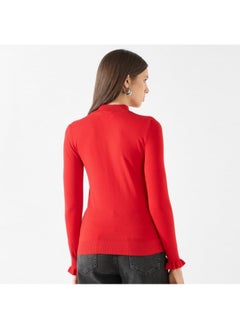 2Xtremz 2Xtremz Ribbed Funnel Neck Sweater with Long Sleeves  - Image 4