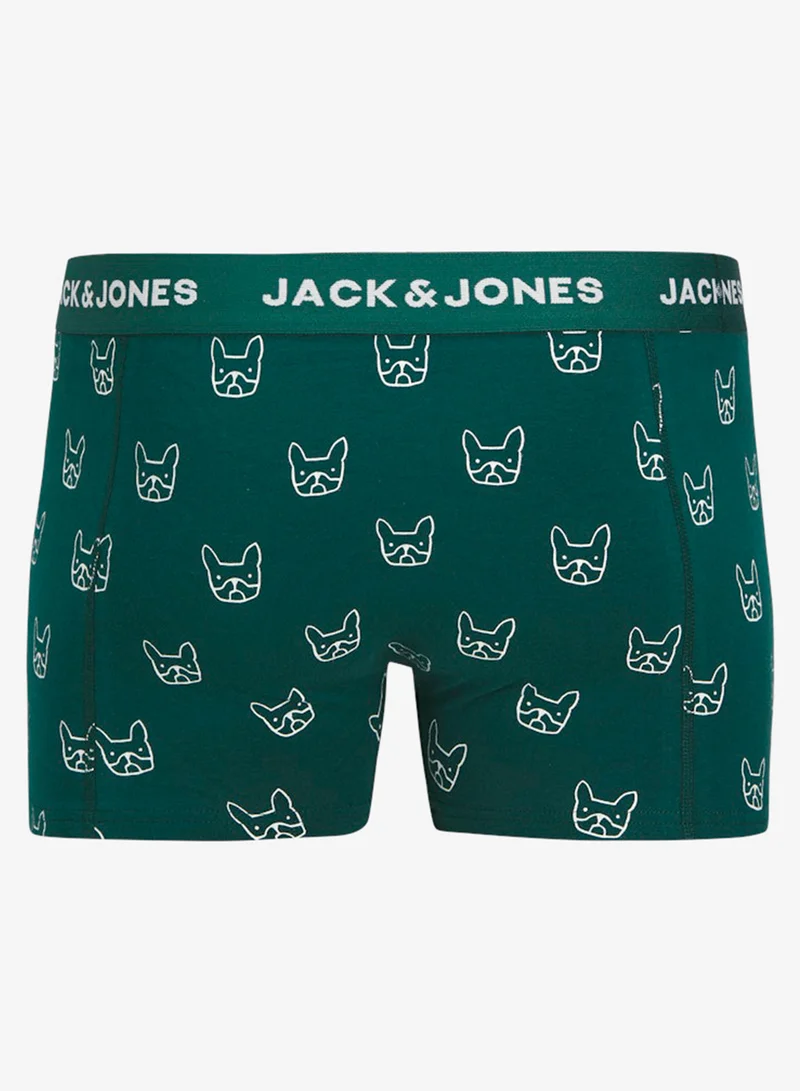 جاك وجونز جونيور مجموعة من 3 سراويل داخلية شبابية مزينة بالشعار