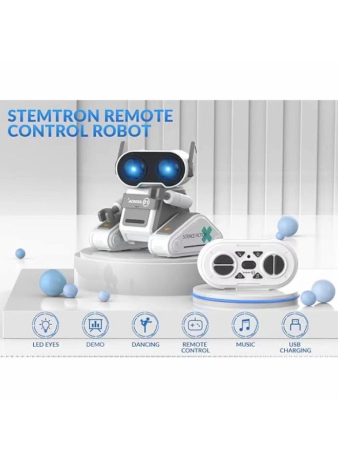 IQ0EM 2.4g Mini Robot Smart Remote Control Robot Tray Headset Music Boy Toy Cross Border-Colour:Mini Remote Control Robot Gray - Image 1