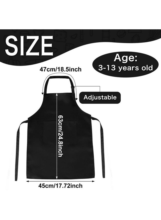 PLULON 15Pcs Kids Paint Aprons Bulk Art Painting Apron For Kids, Paint Apron Adjustable Children Chef Aprons With 2 Pockets For Girls Boys Painting Baking Cooking Crafting (Black) - Image 2