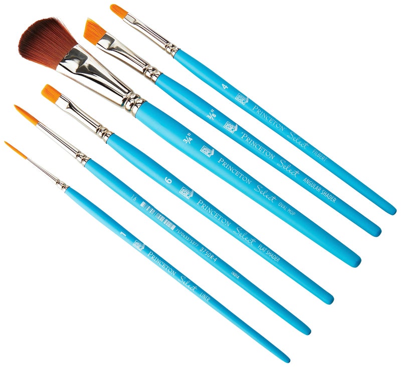 Princeton Select Artiste, Series 3750, Paint Brush for Acrylic, Watercolor and Oil, Set of 6 - Image 2