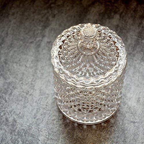 ARUZEN ARUZEN Crystal Glass Bowl with Lid Multipurpose Decorative Serving Candy Fruit Dry Fruits Snacks Pickle Dessert Lotus Shape Ideal for Gifting and Dcor Set of 1  - Image 3