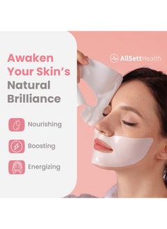 AllSett Health AllSett Health Bio Collagen Face Mask Skin Care Deep Collagen Overnight Mask 36g Mask (4 Pack) | Korean Technology Skincare Pure Collagen with Pore Minimizing Deep Hydrating Firming Hydrogel  - Image 2