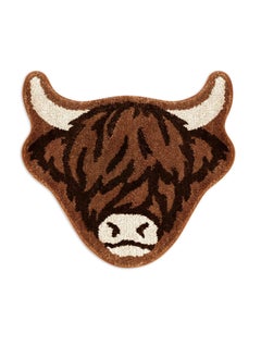 Highland Cow Tufted Rug Bath Mat, Long Horn Fluffy Cow Bathroom Shower Mat, Highly Absorbent Floor Mat, Durable And Lightweight Bathroom Rug For Bathroom, (1pc)