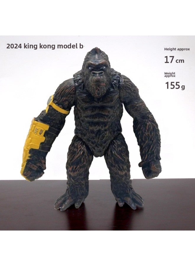 Godzilla Dinosaur Monster لعبة بلاستيكية ناعمة نموذج دمية بأربعة أرجل متحركة من المينا هدية ديناصور تحت عنوان أفكار الهدايا - اللون: 2024 King Kong B - Image 1