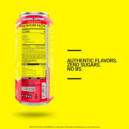 GHOST Energy Drink - 12-Pack, Sour Patch Kids Redberry, 16oz - Energy & Focus & No Artificial Colors - 200mg of Natural Caffeine, L-Carnitine & Taurine - Gluten-Free & Vegan - Image 2