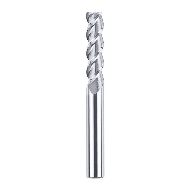 SpeTool 3 Flute Carbide End Mill for Aluminum Cut Non-Ferrous Metal Upcut CNC Spiral Router Bit, 3/8In Shank, Extra Long 3.5 Inch