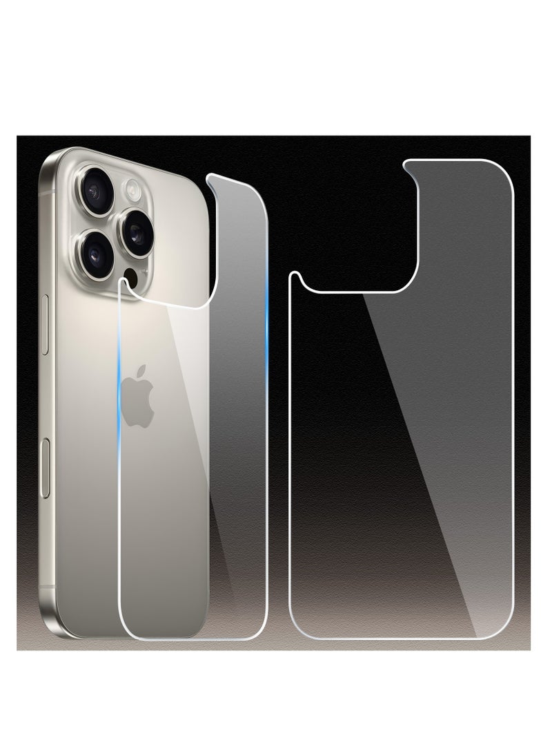 2 Pack Back Screen Protectors for iPhone 16 Pro, Bubble-Free & Scratch-Resistant Tempered Glass Back Film (6.3 inch) - Image 1