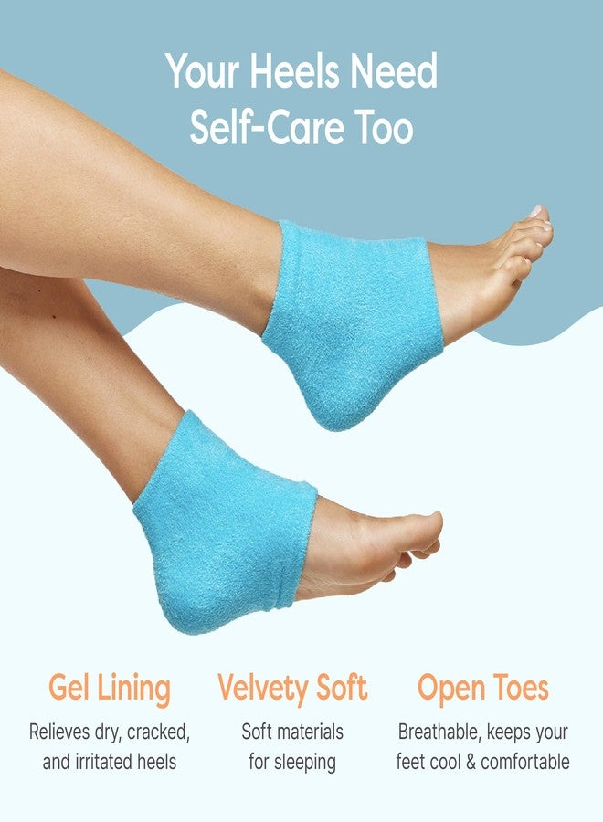 ZenToes Moisturizing Fuzzy Sleep Socks with Vitamin E, Olive Oil and Jojoba Seed Oil to Soften and Hydrate Dry Cracked Heels (Regular, Blue and Pink) - Image 5