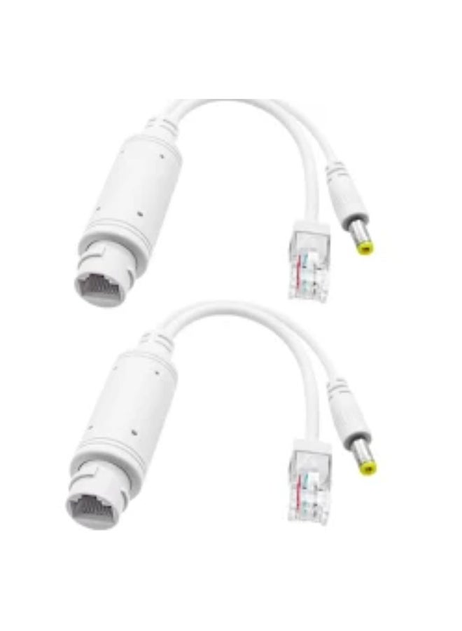 Gigabit PoE Splitter 12V 2A, with IEEE 802.3af/at Complian 10-100-1000Mbps Power Over Ethernet Splitter Adapter, for Security IP Camera, Voip Phone, AP, CCTV Surveillance 