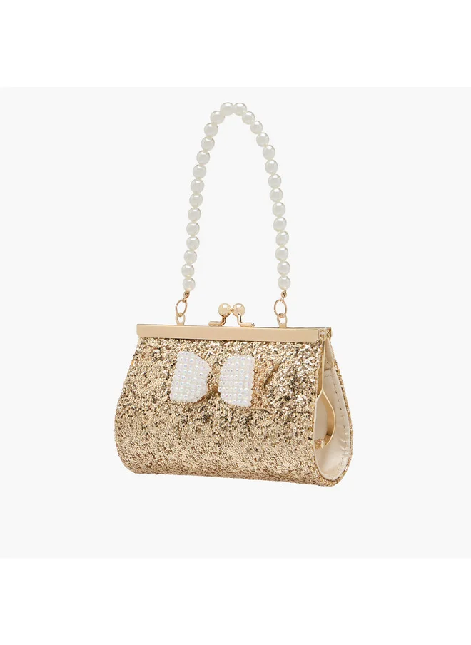 Flora Bella By Shoexpress Girls 3-Piece Bow Embellished Handbag and Hairclip Set