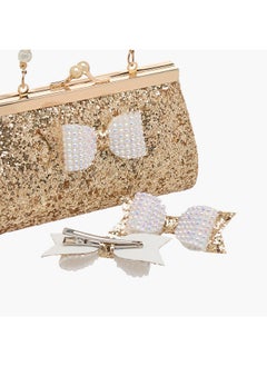 Flora Bella By Shoexpress Girls 3-Piece Bow Embellished Handbag and Hairclip Set  - Image 5