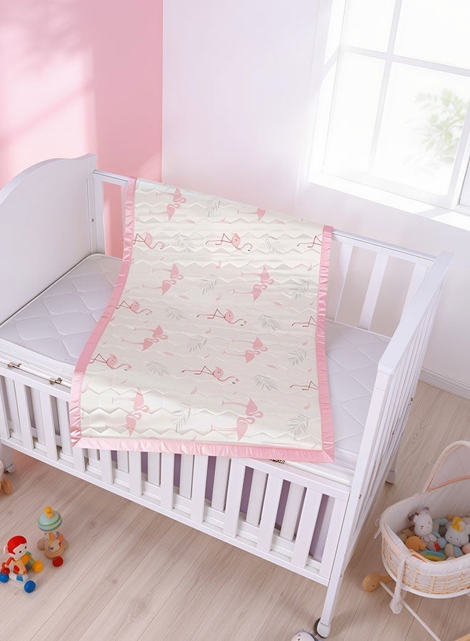 120×60cm Baby Waterproof Bed Pad – Reusable, Washable Cooling Mattress Protector for Crib, Toddler Potty Training, Adult Incontinence, and Pets – Pink Edge - Image 1