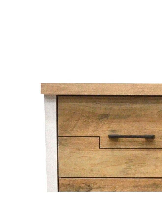 DANUBE HOME Swann 3 Drawers Young Dresser Dresser For Bedroom Chest Of Drawers Storage Organizer Unit For Living Room Entryway Hallway Nursery Kids Room - Summer Oak+Pearl White  - Image 5