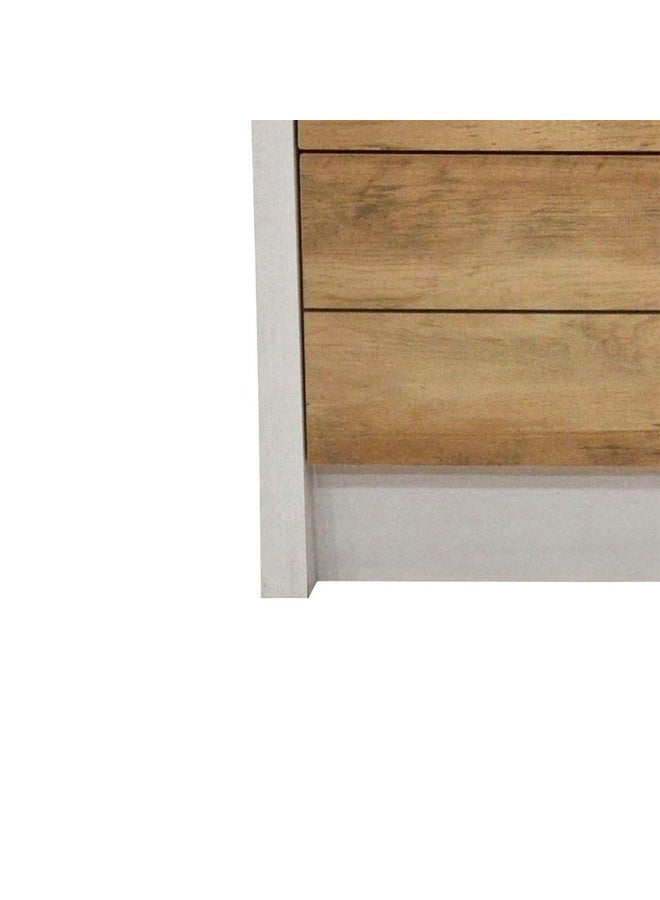 DANUBE HOME Swann 3 Drawers Young Dresser Dresser For Bedroom Chest Of Drawers Storage Organizer Unit For Living Room Entryway Hallway Nursery Kids Room - Summer Oak+Pearl White  - Image 4