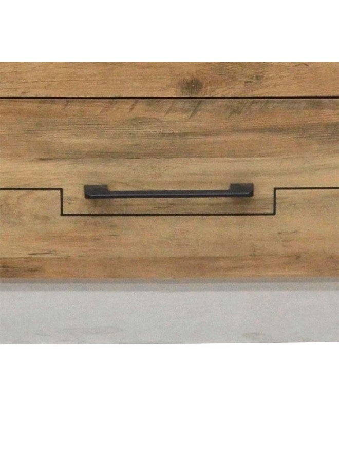 DANUBE HOME Swann 3 Drawers Young Dresser Dresser For Bedroom Chest Of Drawers Storage Organizer Unit For Living Room Entryway Hallway Nursery Kids Room - Summer Oak+Pearl White  - Image 1