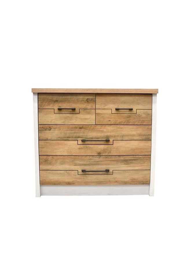 DANUBE HOME Swann 3 Drawers Young Dresser Dresser For Bedroom Chest Of Drawers Storage Organizer Unit For Living Room Entryway Hallway Nursery Kids Room - Summer Oak+Pearl White  - Image 3