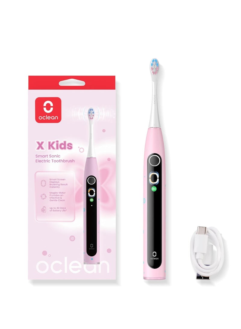 أوكلين فرشاة أوكلين للأطفال X Kids – تنظيف سونيك لطيف للأطفال – شاشة تفاعلية تعليمية – وردي - Image 2
