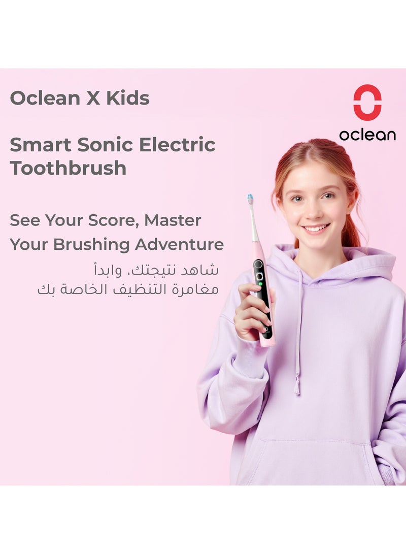 أوكلين فرشاة أوكلين للأطفال X Kids – تنظيف سونيك لطيف للأطفال – شاشة تفاعلية تعليمية – وردي - Image 3