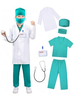 Dominy Doctor Costume for Kids,Children's doctor experimental costume set, male and female children's laboratory costumes, and doctor scientist cosplay costumes suitable for children aged 3-12  - Image 1