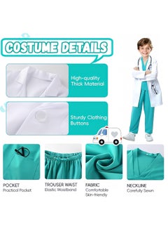Dominy Doctor Costume for Kids,Children's doctor experimental costume set, male and female children's laboratory costumes, and doctor scientist cosplay costumes suitable for children aged 3-12  - Image 2