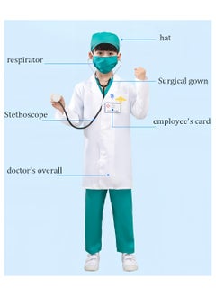 Dominy Doctor Costume for Kids,Children's doctor experimental costume set, male and female children's laboratory costumes, and doctor scientist cosplay costumes suitable for children aged 3-12  - Image 4
