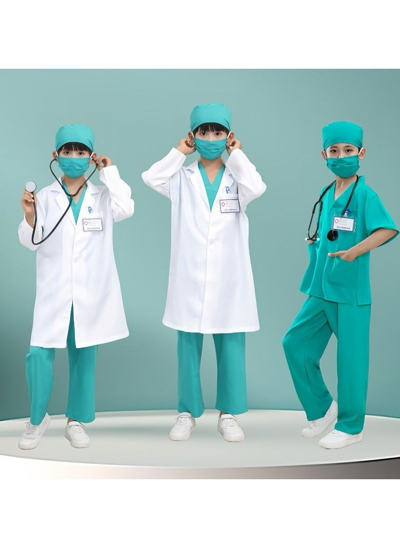 Dominy Doctor Costume for Kids,Children's doctor experimental costume set, male and female children's laboratory costumes, and doctor scientist cosplay costumes suitable for children aged 3-12  - Image 5