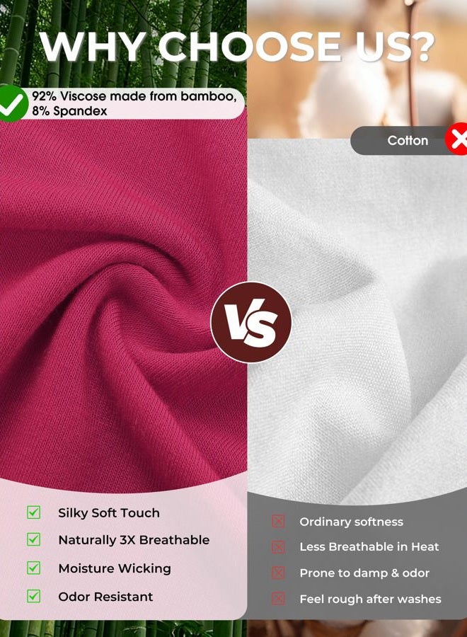 BAMBOO COOL Womens Boxer Briefs Boy Shorts Underwear Soft Stretch Panties for Women, 5-Pack XXL - Image 3