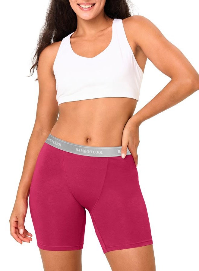 BAMBOO COOL Womens Boxer Briefs Boy Shorts Underwear Soft Stretch Panties for Women, 5-Pack XXL - Image 2