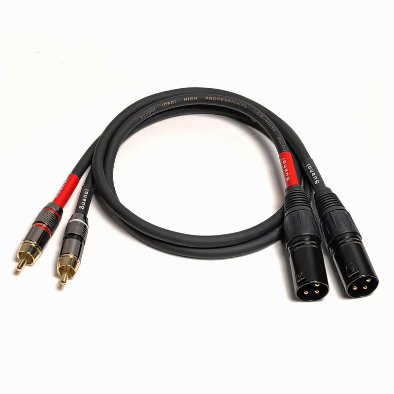 Suanqi WJSTN RCA to XLR Cable, XLR Male to RCA Male Cable, HiFi Audio Cable, 4N OFC 20AWG Shielded Twisted Pair Oxygen-Free Copper Braid Conductors, 2Pack (2Feet) - Image 2