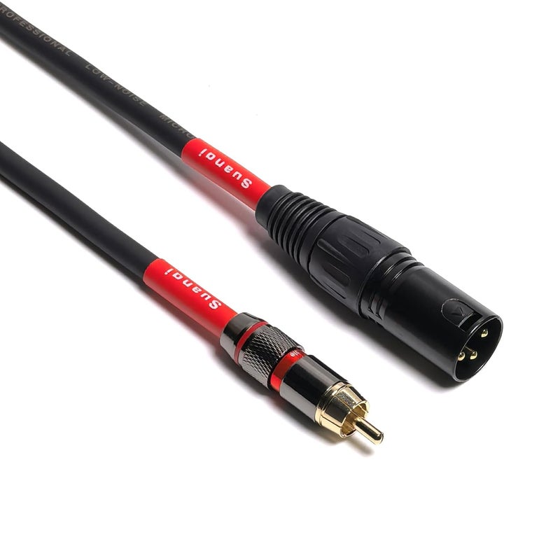 Suanqi WJSTN RCA to XLR Cable, XLR Male to RCA Male Cable, HiFi Audio Cable, 4N OFC 20AWG Shielded Twisted Pair Oxygen-Free Copper Braid Conductors, 2Pack (2Feet) - Image 4