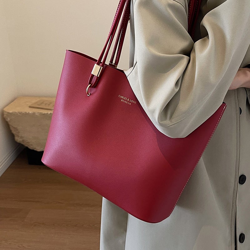 Red Bag Women'S High-End Sense Shoulder Large Capacity Wedding Bag Popular Tote Bag Wedding Bride Bag - Image 4
