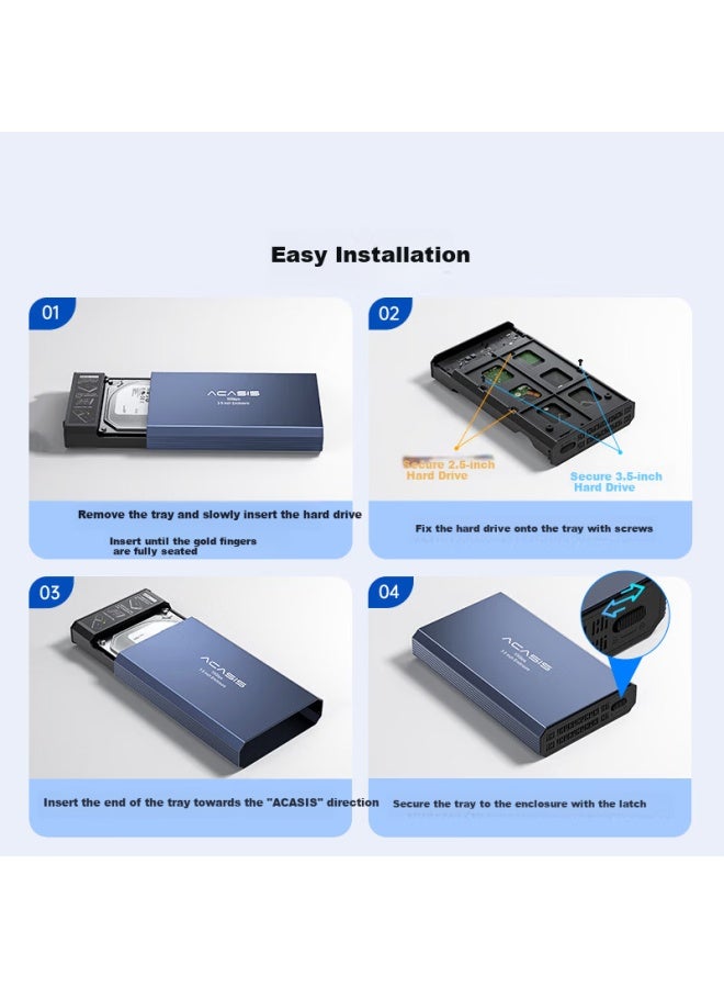 Acasis حافظة قرص صلب خارجي Acasis Usb 3.1 بحجم 2.5/3.5 بوصة ساتا Ssd Hdd بسرعة 6 جيجابت في الثانية للكمبيوتر المحمول واللابتوب - Image 2
