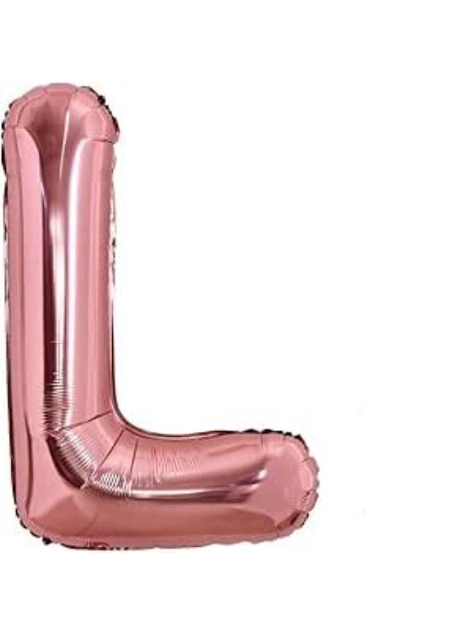 بالون فويل حرف L مقاس 32 بوصة – روز جولد، قطعة واحدة | غلق ذاتي قابل لإعادة الاستخدام | مناسب للنفخ بالهيليوم أو الهواء | ديكور حفلات وتصوير