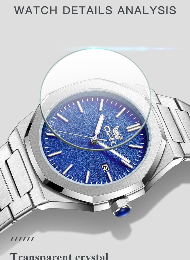 OPK Men's Octagonal Steel Band Men's Watch Form Calendar Luminous Quartz Watch 6046 - Image 5