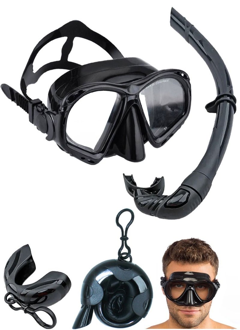 QUTOOB Professional Snorkel Gear, Diving Mask with Nose Cover And Latest Breathing System for Diving, Snorkeling, Scuba Diving, Swimming, UV Protection and Anti Fog Technology, Ultra Wide HD Crystal View  - Image 1