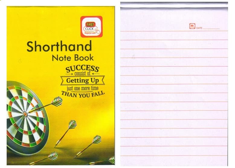 FIRST CLICK Shorthand/Steno Notebook 160 Pages in a Booklet Pack of 10 booklet 58 GSM Paper No.of Pages 160 Size :12.2 x 18 cm Both side ruled/uses - Image 4