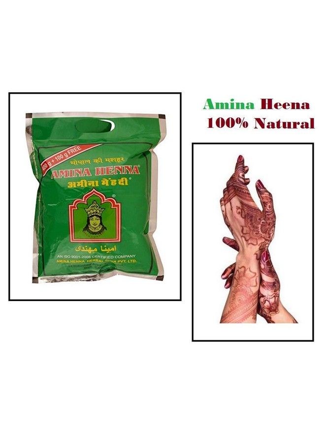 Amina Henna Mehndi Natural Henna Powder For Skin Hand And Hair Green (500 G) - Image 4