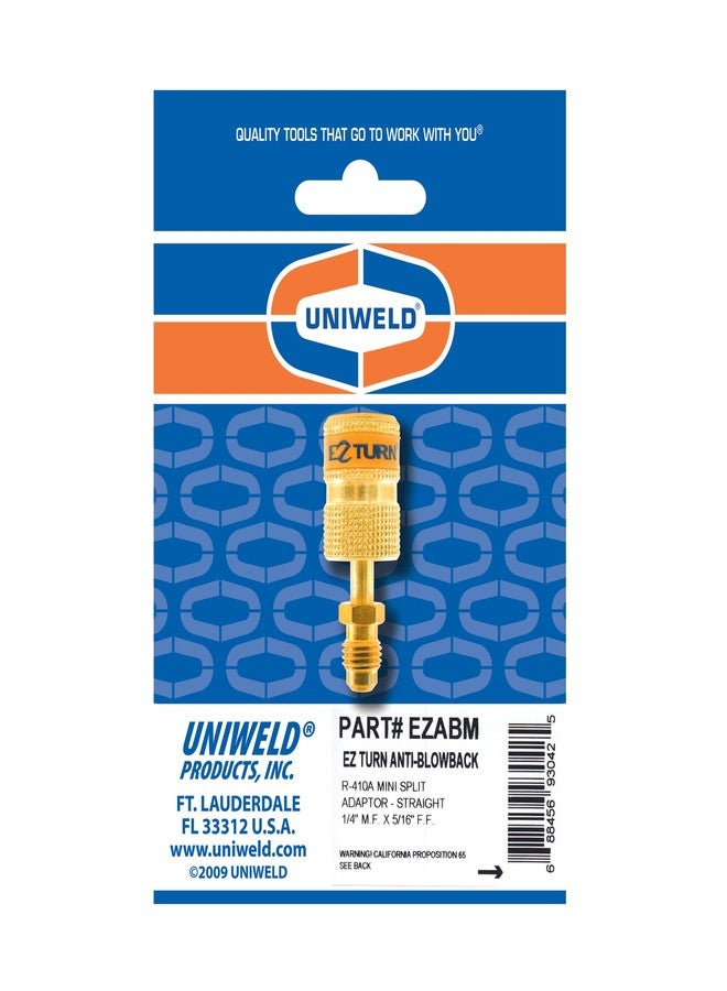 Uniweld Anti-Blowback Hose Adaptor,13/16"L,Brass (EZABM) - Image 3