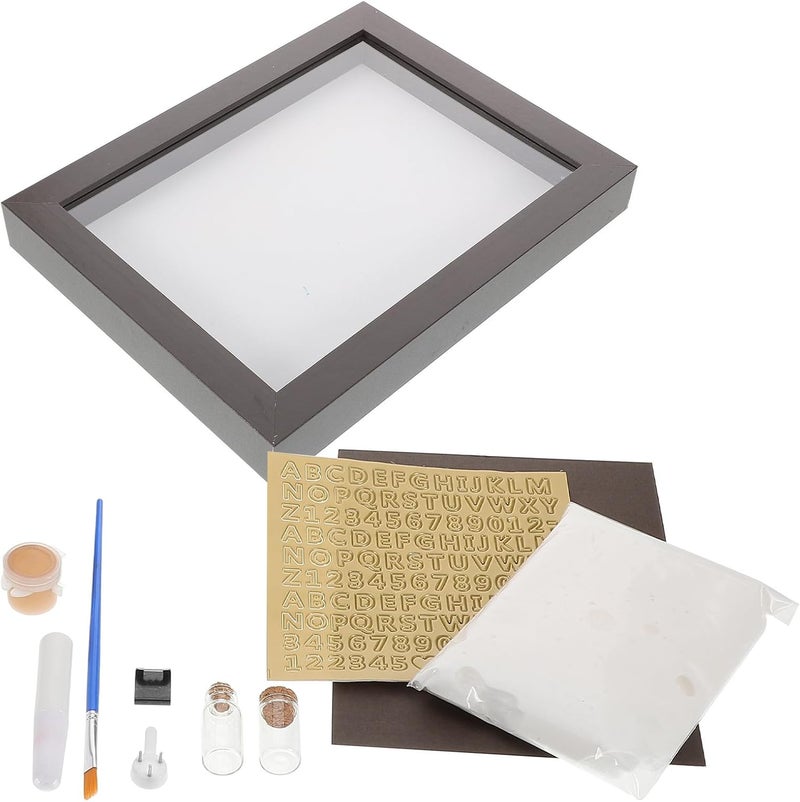 Keepsake Frame with Handprint and Footprint Kit for Newborns, 8-inch Brown and Light Gold Photo Frame, Memory Display for Nursery and Shower - Image 1