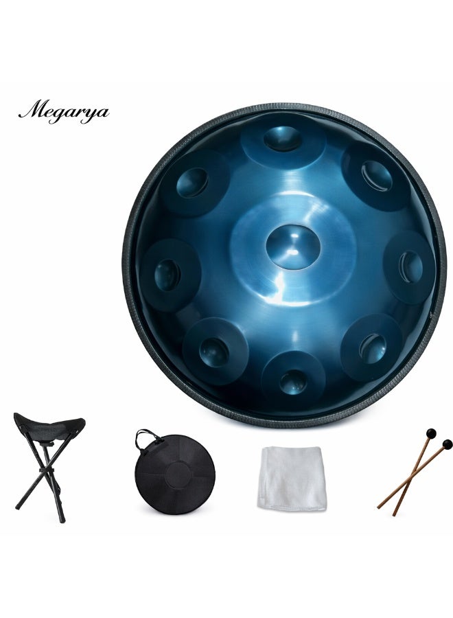 Megarya 22-Inch Steel Handpan Drum – 9 Notes | With Case & Stand