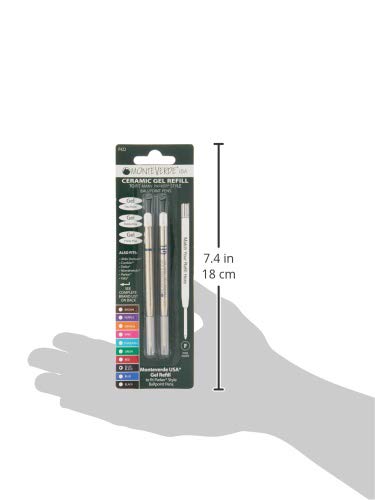 Monteverde Capless Gel Ballpoint Refill to Fit Parker Ballpoint Pens, Fine Point, Blue Black, 2 per Pack (P422BB) - Image 3