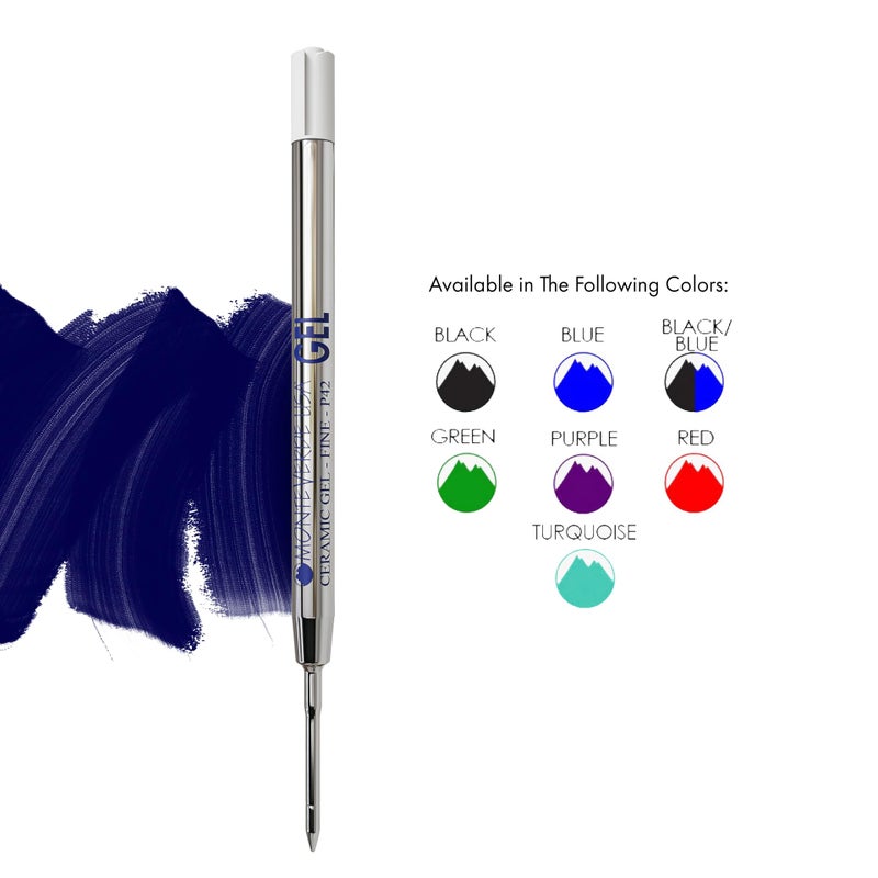 Monteverde Capless Gel Ballpoint Refill to Fit Parker Ballpoint Pens, Fine Point, Blue Black, 2 per Pack (P422BB) - Image 5