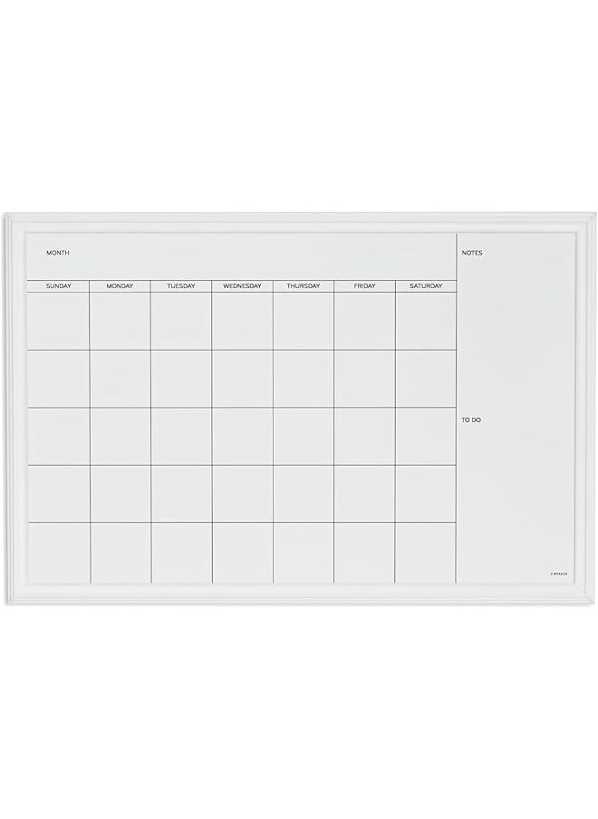 U Brands - Magnetic Dry Erase Calendar Board 20 X 30 Inches White Wood Frame 2075U00 01 - Image 1