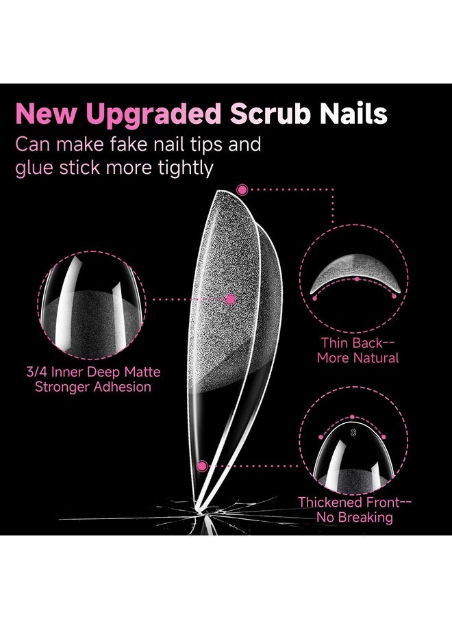 UNA GELLA - UNA GELLA Extra Short Almond Nail Tips 12 Sizes Short Almond Gel x Nail Tips 120Pcs Soft Gel Nail Tips Clear Full Cover Nail Tips Acrylic False Nails Press On Nails for Nail Extension DIY Salon - Image 1