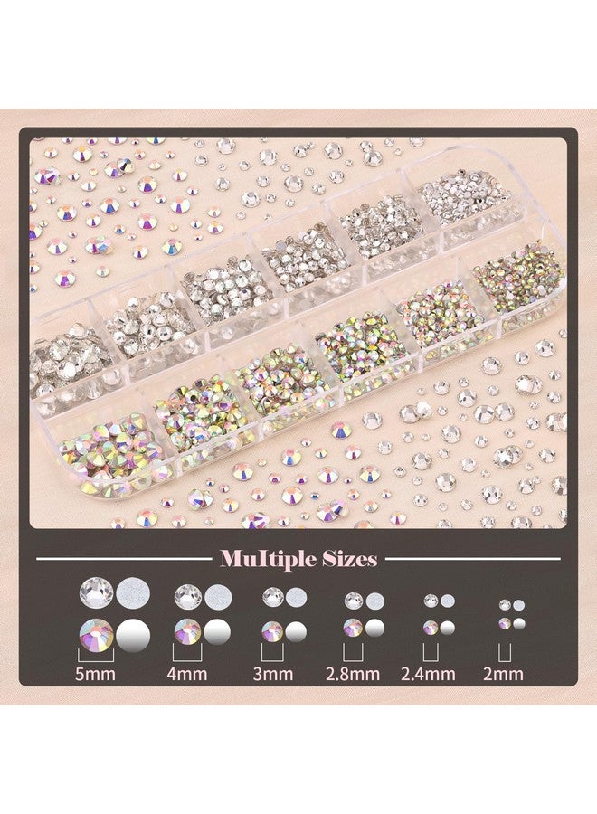 BELLEBOOST Nail Art Rhinestone Glue Gel&2 Boxes Flatback Gems Kit, 1 Tube of 15ml Rhinestone Gel Glue+Colorful Gems+Flat Back Round Glass Crystal AB&Clear Gemstones with Pickup Tools - Image 2