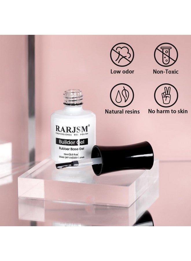 RARJSM Gel Nail Polish Clear Transparent Gel Builder for Nails Rubber Base Gel Hard Gel Nail Polish Sheer Brush on Extend Gel in a Bottle Soak Off UV LED Curing Requires 15ml Salon Home DIY Use - Image 2