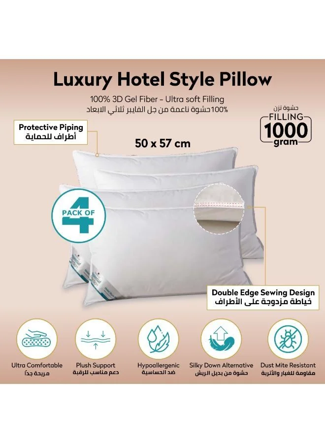 Donetella Hotel Style Super Saver Package 6 Pcs Comforter Set White +Mattress Topper + 4 Pillows King